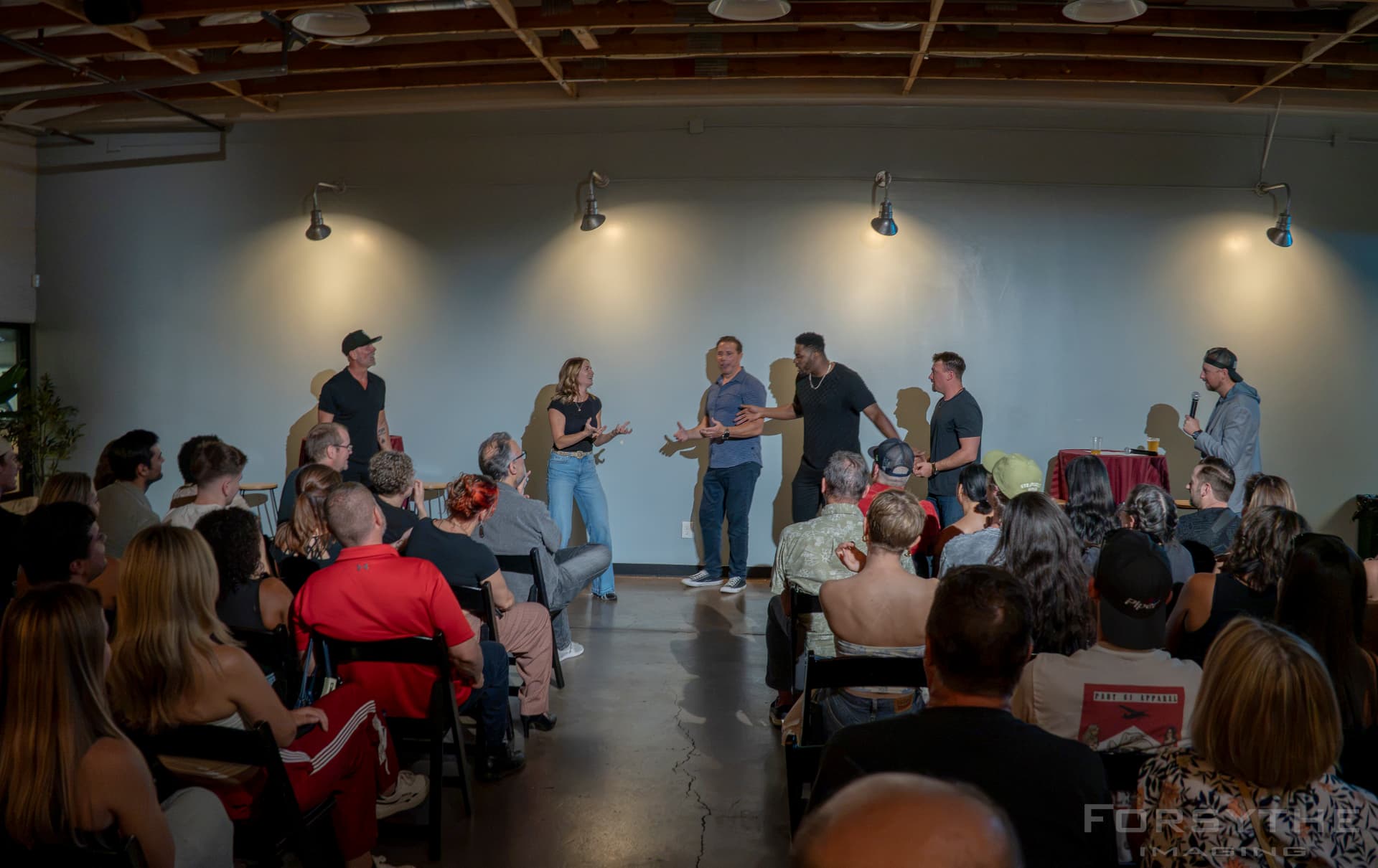 Arizona After Dark performers and audience at a live comedy show in Tempe